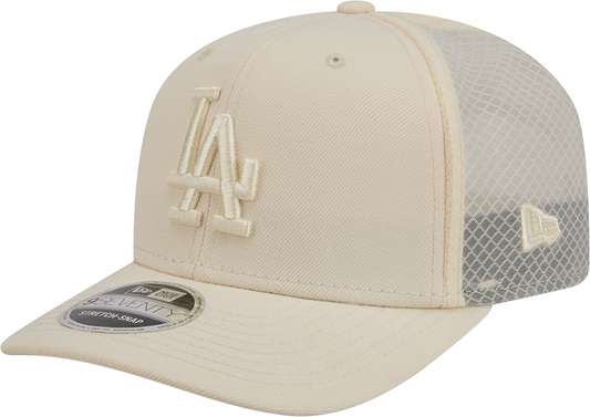 Men's Los Angeles Dodgers New Era Light Beige Color Pack 9SEVENTY Trucker Adjustable Hat Official Team Hat Sports Fan Cap Official NFL Team Hat Football Fan Cap