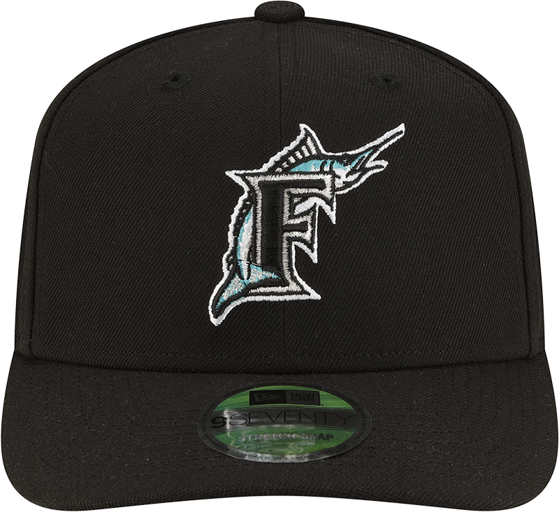 Florida Marlins Cooperstown New Era Black 9SEVENTY Adjustable Hat Official Team Hat Sports Fan Cap Official NFL Team Hat Football Fan Cap
