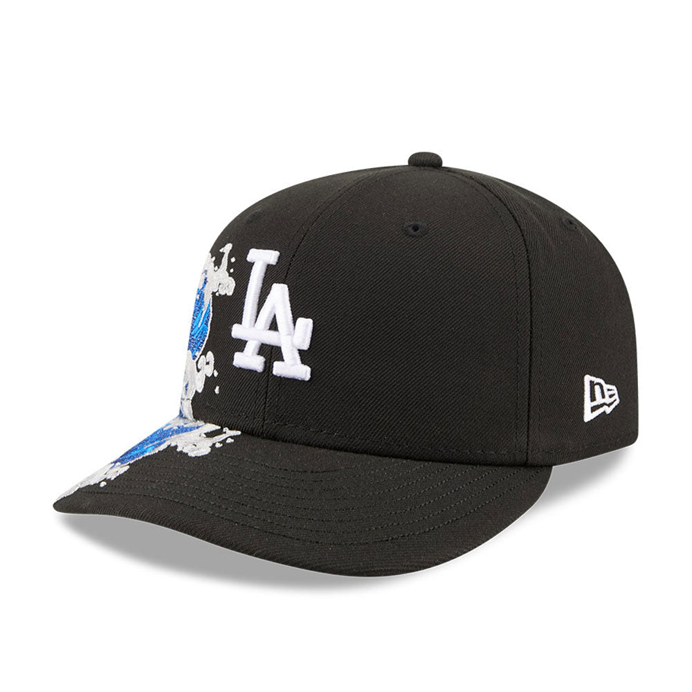 Los Angeles Dodgers MLB Waves 59FIFTY Fitted New Era Black/White Official Team Hat Sports Fan Cap Official NFL Team Hat Football Fan Cap