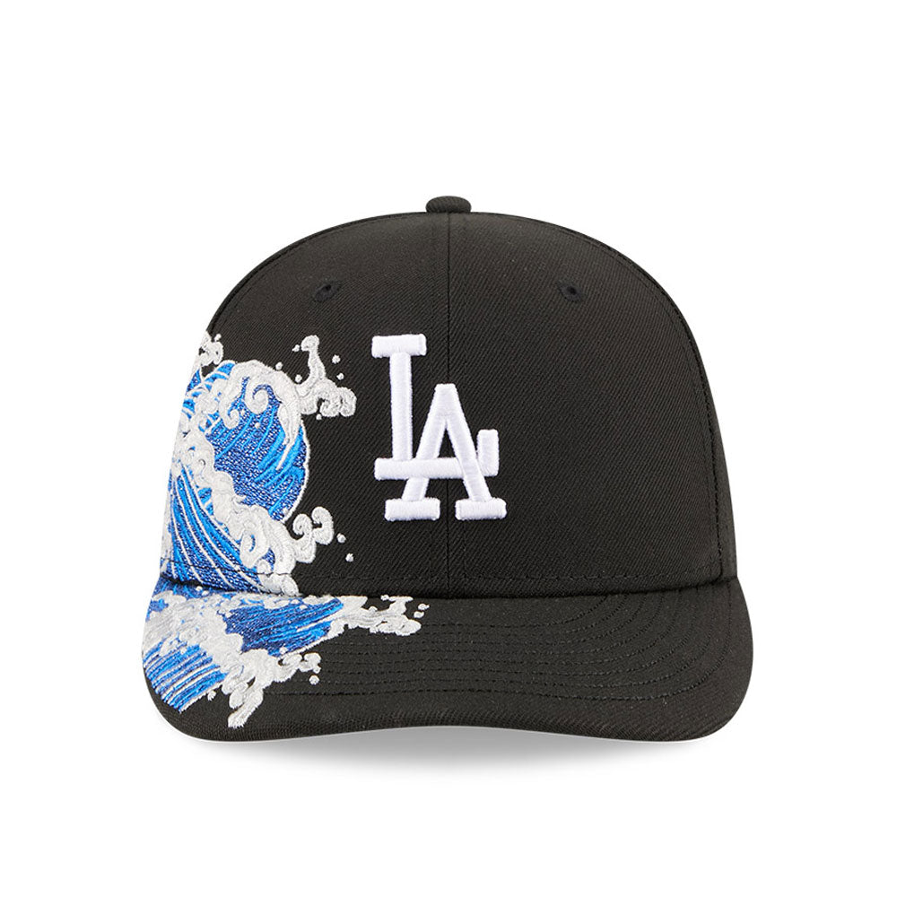 Los Angeles Dodgers MLB Waves 59FIFTY Fitted New Era Black/White Official Team Hat Sports Fan Cap Official NFL Team Hat Football Fan Cap