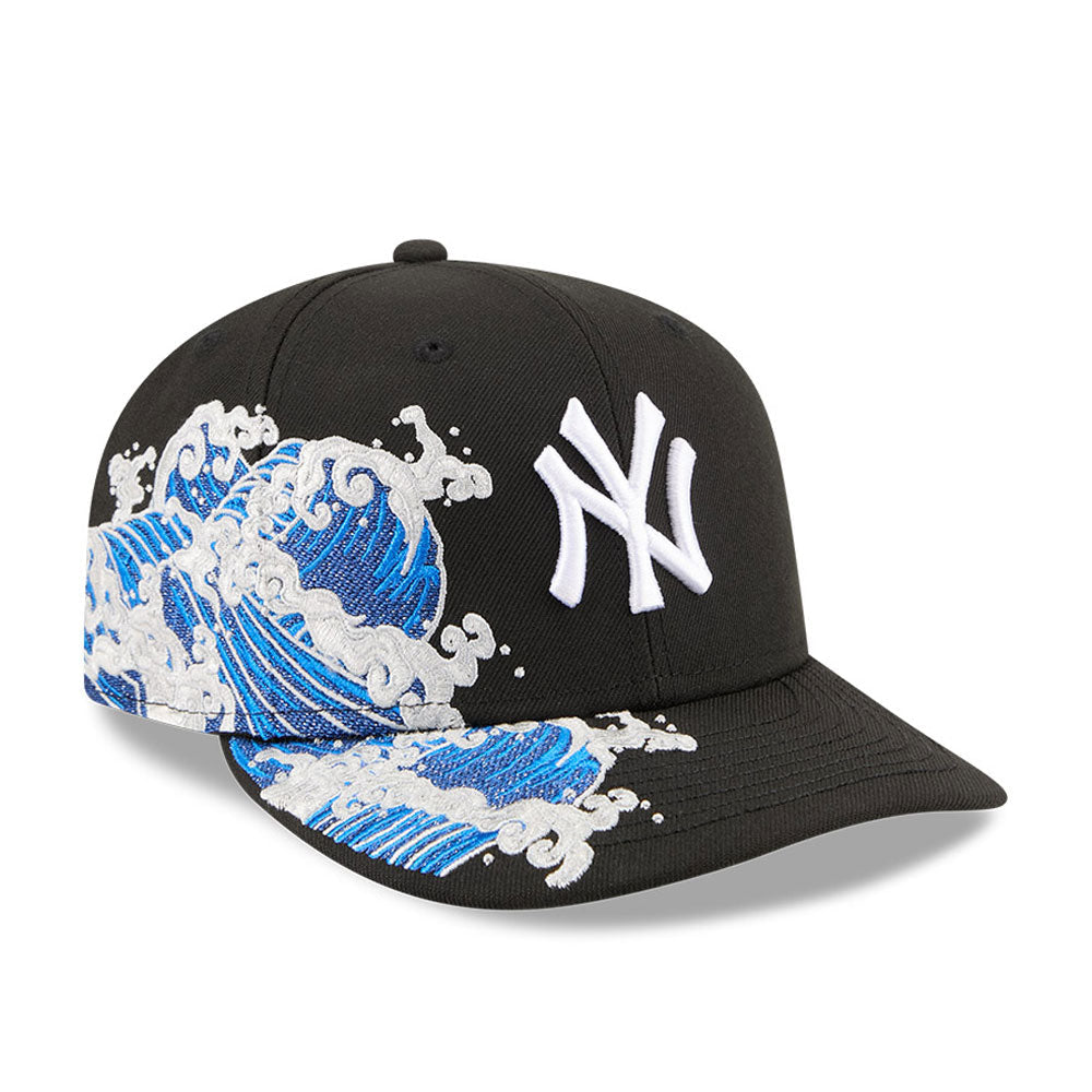 New York Yankees MLB Waves 59FIFTY Fitted New Era Black/White Official Team Hat Sports Fan Cap Official NFL Team Hat Football Fan Cap