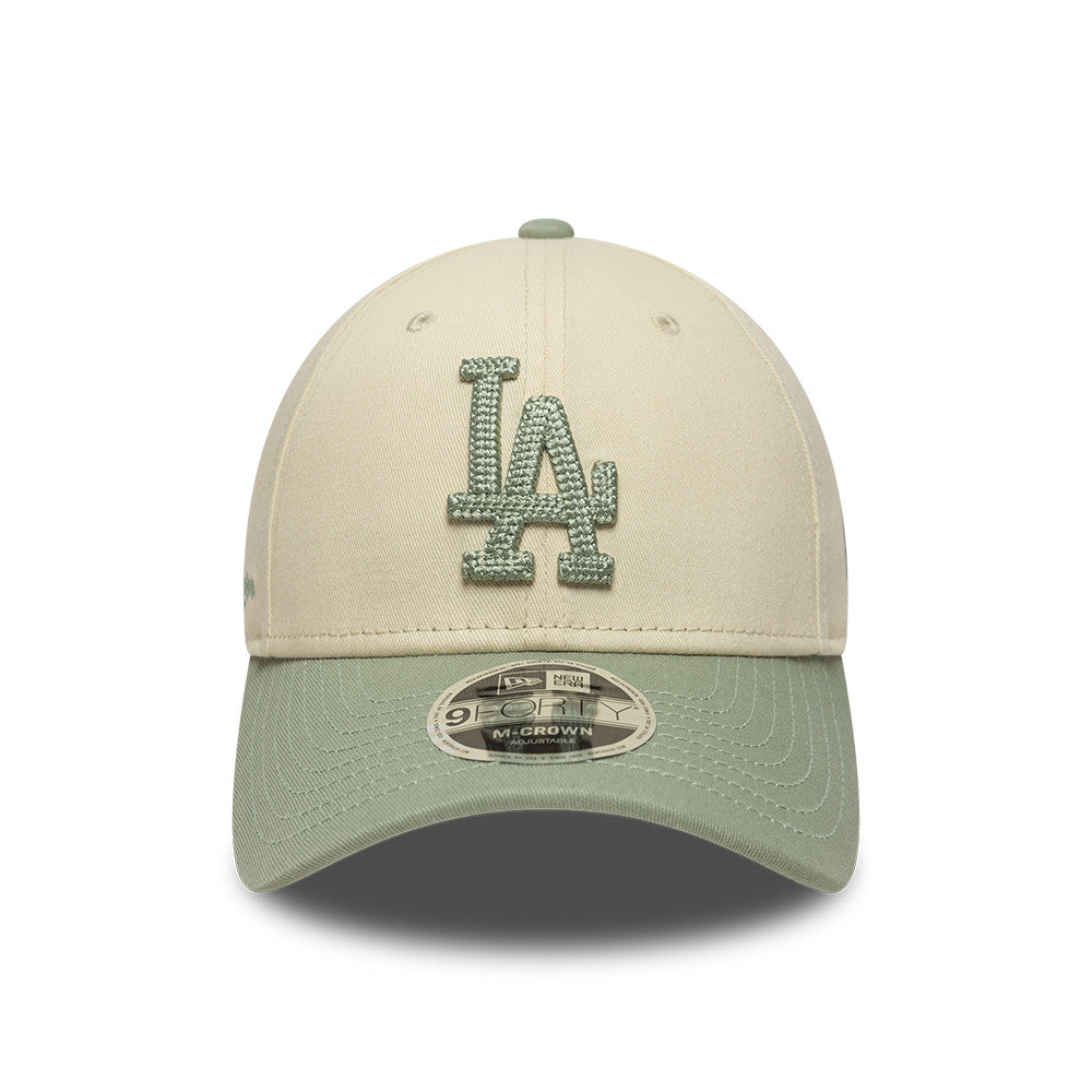 Los Angeles Dodgers MLB 9FORTY M-Crown New Era Cream/Green Official Team Hat Sports Fan Cap Official NFL Team Hat Football Fan Cap