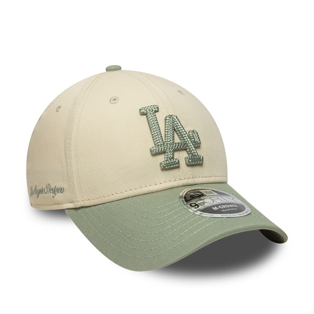 Los Angeles Dodgers MLB 9FORTY M-Crown New Era Cream/Green Official Team Hat Sports Fan Cap Official NFL Team Hat Football Fan Cap