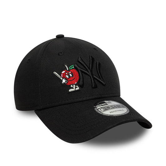New York Yankees MLB Apple Icon 9Forty Strapback Black Official Team Hat Sports Fan Cap Official NFL Team Hat Football Fan Cap