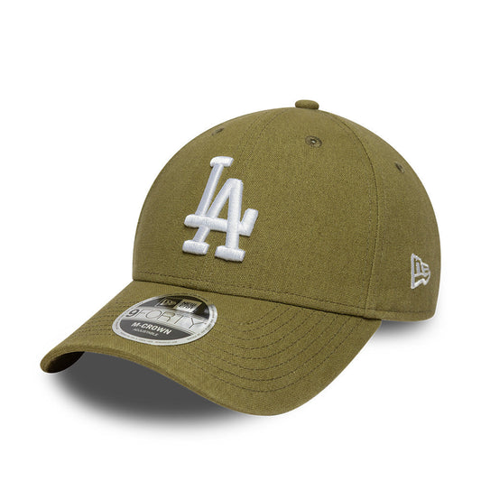 Los Angeles Dodgers MLB Linnen 9FORTY M Crown Snapback New Era Olive Official Team Hat Sports Fan Cap Official NFL Team Hat Football Fan Cap