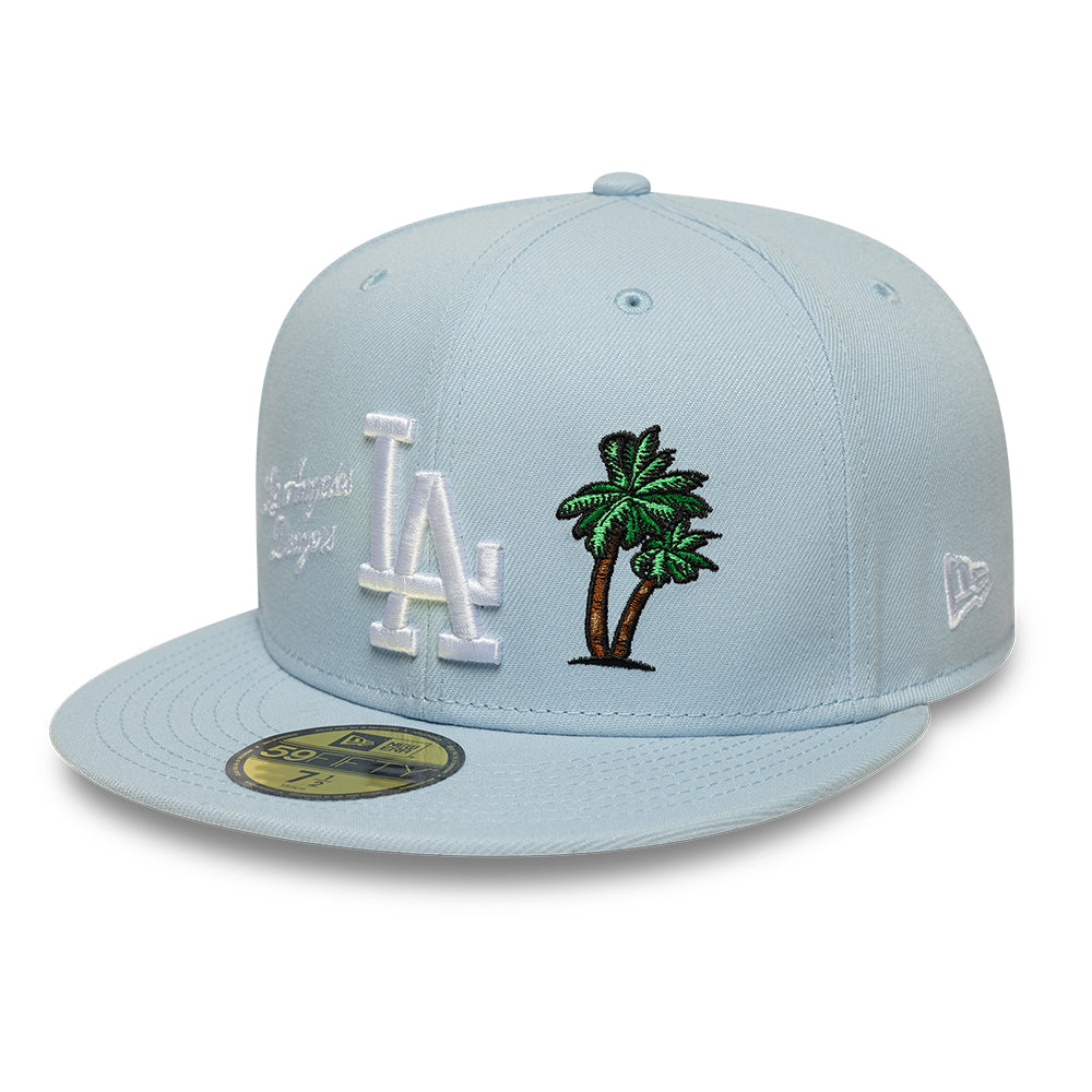 Los Angeles Dodgers MLB Floral 59Fifty New Era Light Blue Official Team Hat Sports Fan Cap Official NFL Team Hat Football Fan Cap