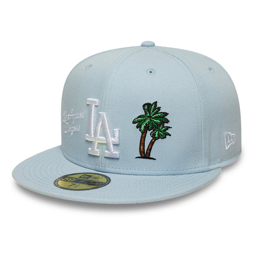 Los Angeles Dodgers MLB Floral 59Fifty New Era Light Blue Official Team Hat Sports Fan Cap Official NFL Team Hat Football Fan Cap