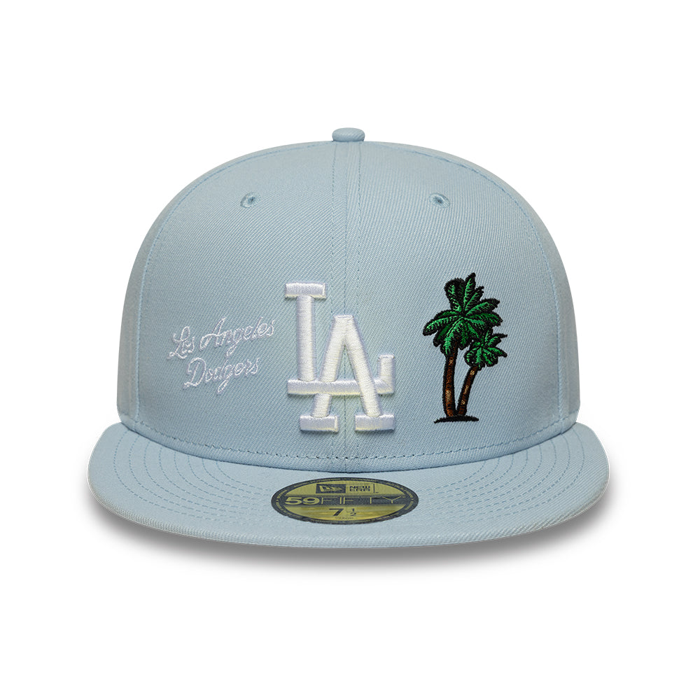 Los Angeles Dodgers MLB Floral 59Fifty New Era Light Blue Official Team Hat Sports Fan Cap Official NFL Team Hat Football Fan Cap
