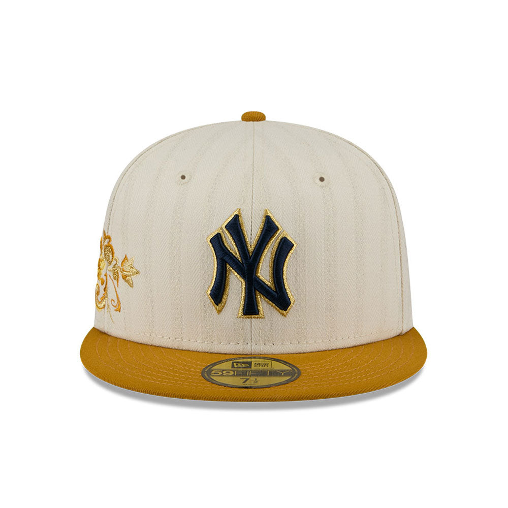 New York Yankees MLB 5950Day New Era Cream/Gold Official Team Hat Sports Fan Cap Official NFL Team Hat Football Fan Cap