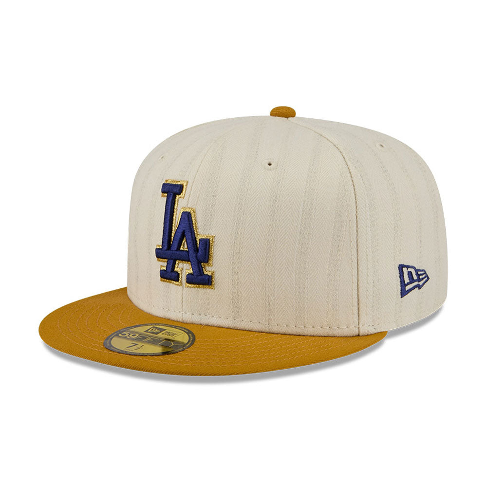 Los Angeles Dodgers MLB 5950Day New Era Cream/Gold Official Team Hat Sports Fan Cap Official NFL Team Hat Football Fan Cap