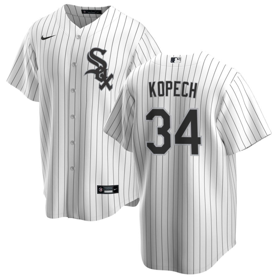 NIKE Men's Michael Kopech Chicago White Sox White Home Premium Stitch Replica Jersey Official Team Jersey Sports Fan Apparel Official NFL Team Jersey Football Fan Apparel