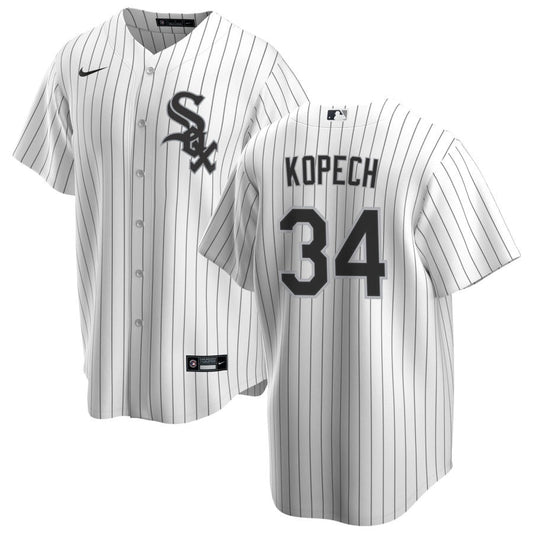 NIKE Men's Michael Kopech Chicago White Sox White Home Premium Stitch Replica Jersey Official Team Jersey Sports Fan Apparel Official NFL Team Jersey Football Fan Apparel
