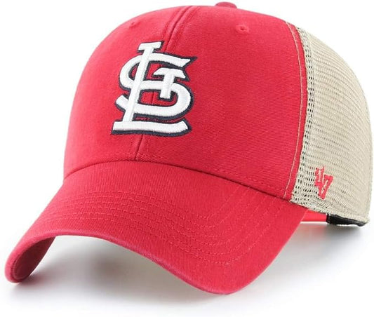 Men's '47 Brand St. Louis Cardinals Flagship Wash MVP Structured Hat Official Team Hat Sports Fan Cap Official NFL Team Hat Football Fan Cap