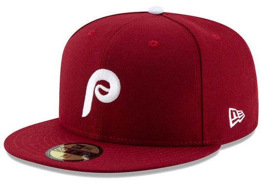Men's Philadelphia Phillies New Era Maroon Alternate 2 Authentic Collection On-Field 59FIFTY Fitted Hat Official Team Hat Sports Fan Cap Official NFL Team Hat Football Fan Cap