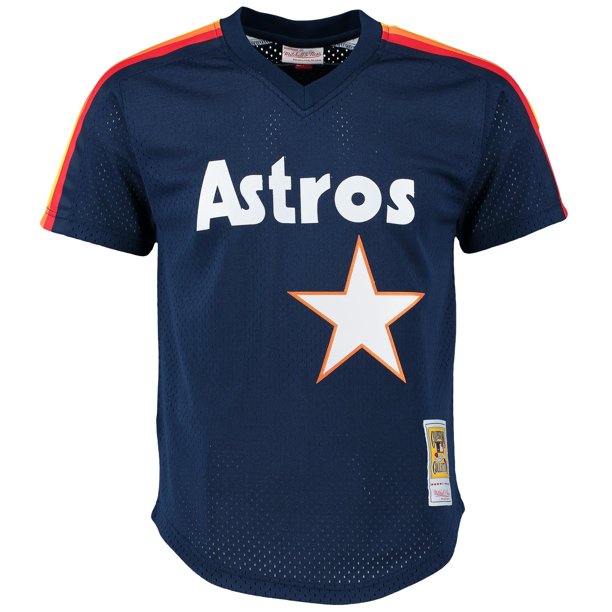 Men's Craig Biggio Houston Astros Mitchell & Ness Cooperstown Mesh Batting Practice Jersey - Navy Official Team Jersey Sports Fan Apparel Official NFL Team Jersey Football Fan Apparel