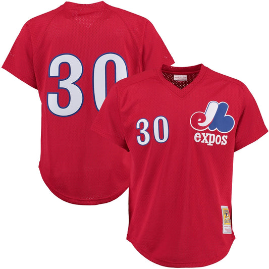 Tim Raines Montreal Expos Mitchell & Ness Batting Practice Jersey - Red Official Team Jersey Sports Fan Apparel Official NFL Team Jersey Football Fan Apparel