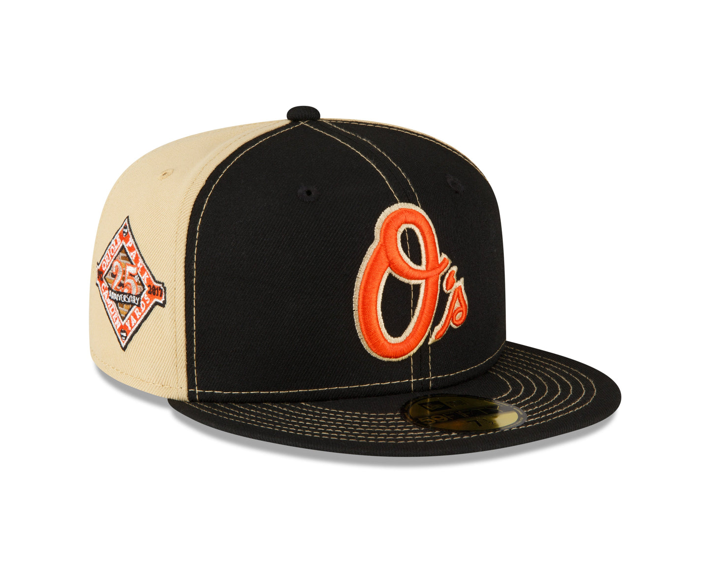 Men's Baltimore Orioles New Era Black/Vegas Gold 59FIFTY Fitted Hat Official Team Hat Sports Fan Cap Official NFL Team Hat Football Fan Cap