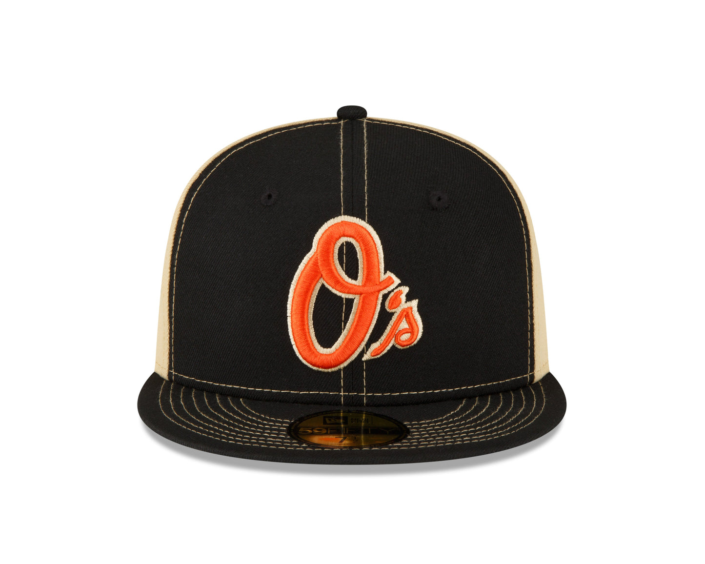Men's Baltimore Orioles New Era Black/Vegas Gold 59FIFTY Fitted Hat Official Team Hat Sports Fan Cap Official NFL Team Hat Football Fan Cap