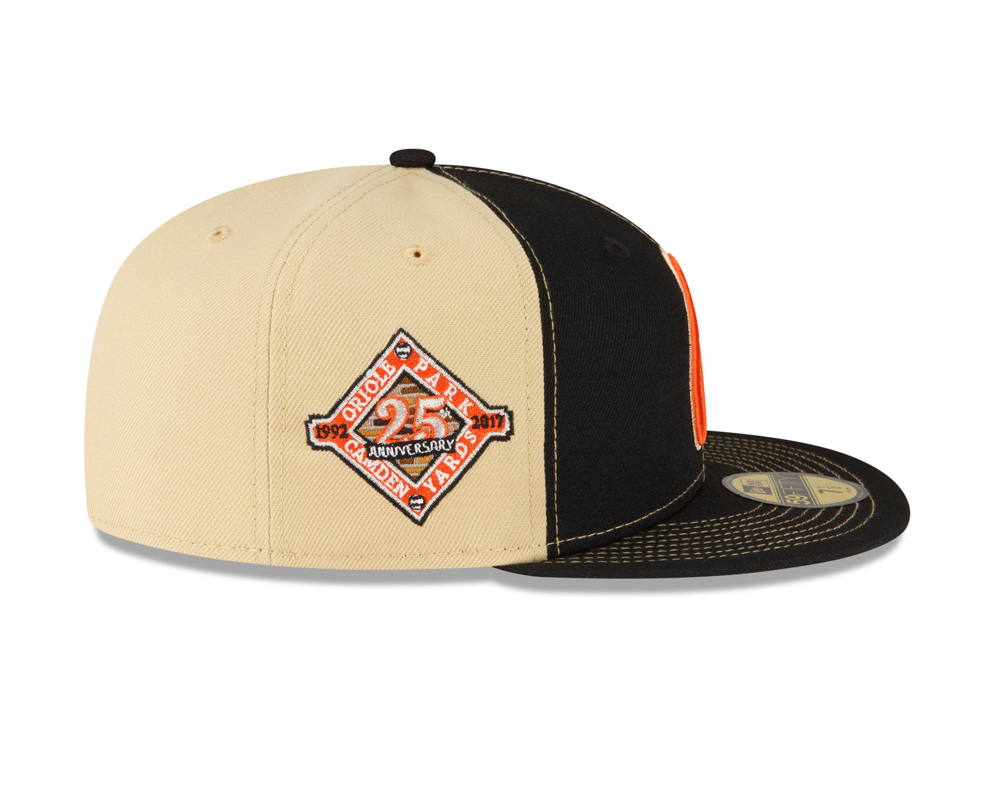 Men's Baltimore Orioles New Era Black/Vegas Gold 59FIFTY Fitted Hat Official Team Hat Sports Fan Cap Official NFL Team Hat Football Fan Cap