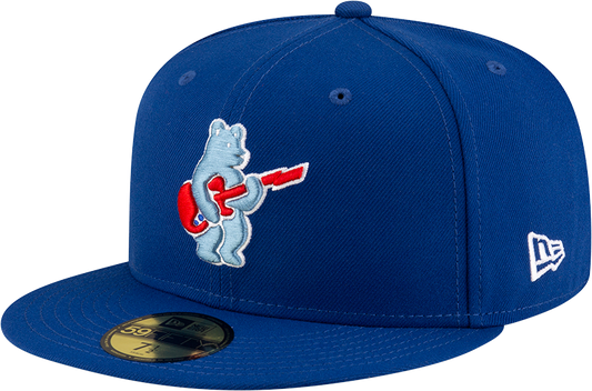 Men's Chicago Cubs New Era Royal Alternate Guitar Bear BP 59FIFTY Fitted Hat Official Team Hat Sports Fan Cap Official NFL Team Hat Football Fan Cap