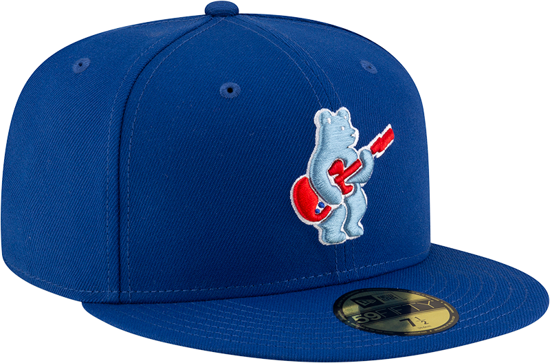 Men's Chicago Cubs New Era Royal Alternate Guitar Bear BP 59FIFTY Fitted Hat Official Team Hat Sports Fan Cap Official NFL Team Hat Football Fan Cap