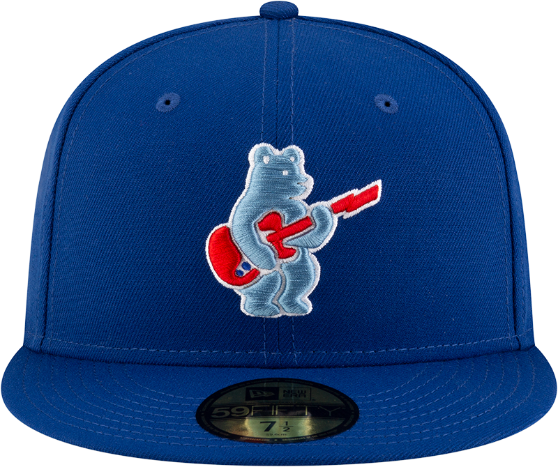 Men's Chicago Cubs New Era Royal Alternate Guitar Bear BP 59FIFTY Fitted Hat Official Team Hat Sports Fan Cap Official NFL Team Hat Football Fan Cap