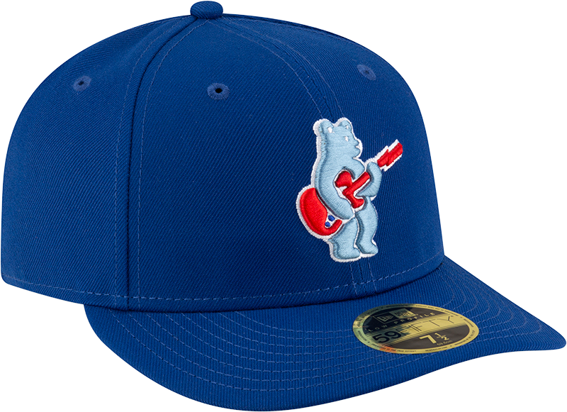 Men's Chicago Cubs New Era Royal Alternate Low Profile Guitar Bear BP 59FIFTY Fitted Hat Official Team Hat Sports Fan Cap Official NFL Team Hat Football Fan Cap