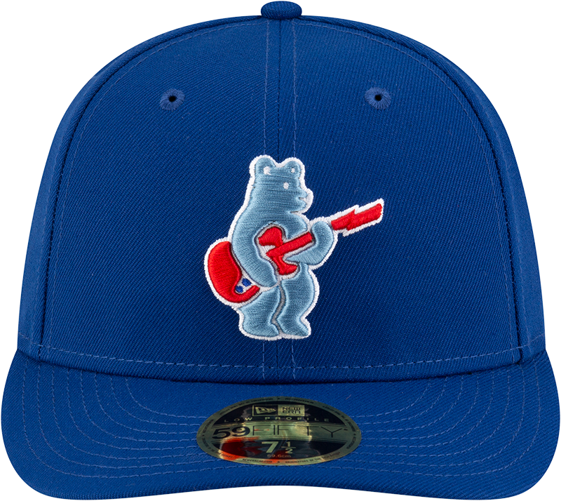 Men's Chicago Cubs New Era Royal Alternate Low Profile Guitar Bear BP 59FIFTY Fitted Hat Official Team Hat Sports Fan Cap Official NFL Team Hat Football Fan Cap