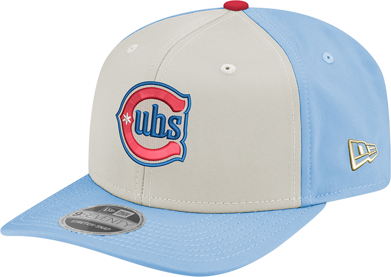 Chicago Cubs New Era Alternate 2 Chrome/ Sky Blue 9SEVENTY Hat Official Team Hat Sports Fan Cap Official NFL Team Hat Football Fan Cap
