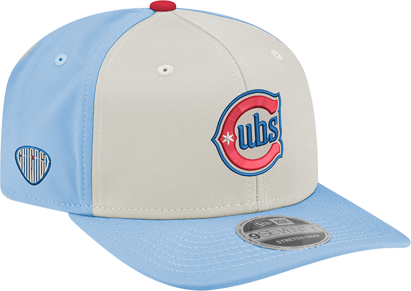 Chicago Cubs New Era Alternate 2 Chrome/ Sky Blue 9SEVENTY Hat Official Team Hat Sports Fan Cap Official NFL Team Hat Football Fan Cap