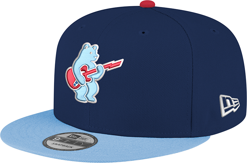 Chicago Cubs New Era Guitar Bear Alternate Navy/Sky Blue 9FIFTY Snapback Hat Official Team Hat Sports Fan Cap Official NFL Team Hat Football Fan Cap