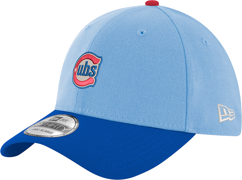 Chicago Cubs 2nd Alternate Sky Blue/Royal New Era 39THIRTY Flex Hat Official Team Hat Sports Fan Cap Official NFL Team Hat Football Fan Cap