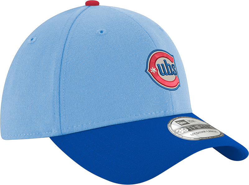 Chicago Cubs 2nd Alternate Sky Blue/Royal New Era 39THIRTY Flex Hat Official Team Hat Sports Fan Cap Official NFL Team Hat Football Fan Cap
