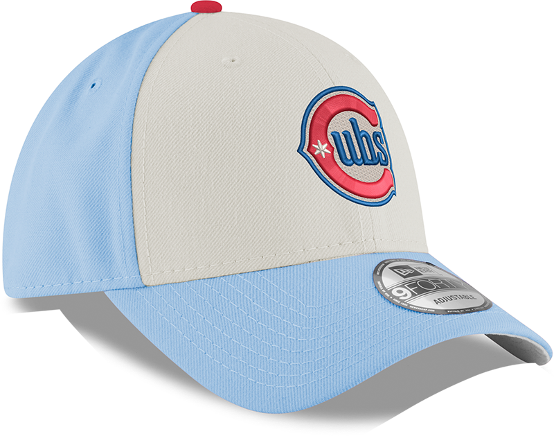 Youth Chicago Cubs Alternate 2 9FORTY Adjustable Chrome/Sky Blue Cap By New Era Official Team Hat Sports Fan Cap Official NFL Team Hat Football Fan Cap