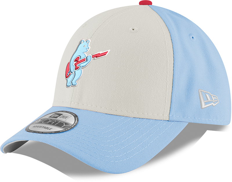 Youth Chicago Cubs Guitar Bear Alternate 9FORTY Adjustable Chrome/Sky Blue Cap By New Era Official Team Hat Sports Fan Cap Official NFL Team Hat Football Fan Cap