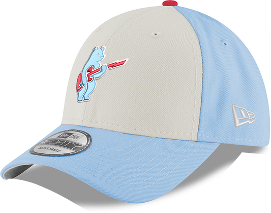 Youth Chicago Cubs Guitar Bear Alternate 9FORTY Adjustable Chrome/Sky Blue Cap By New Era Official Team Hat Sports Fan Cap Official NFL Team Hat Football Fan Cap
