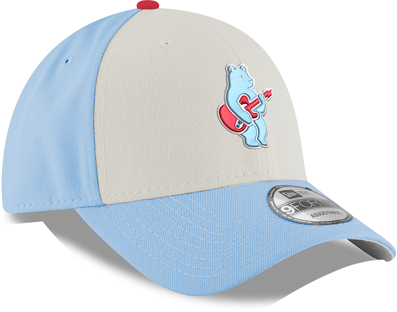 Youth Chicago Cubs Guitar Bear Alternate 9FORTY Adjustable Chrome/Sky Blue Cap By New Era Official Team Hat Sports Fan Cap Official NFL Team Hat Football Fan Cap