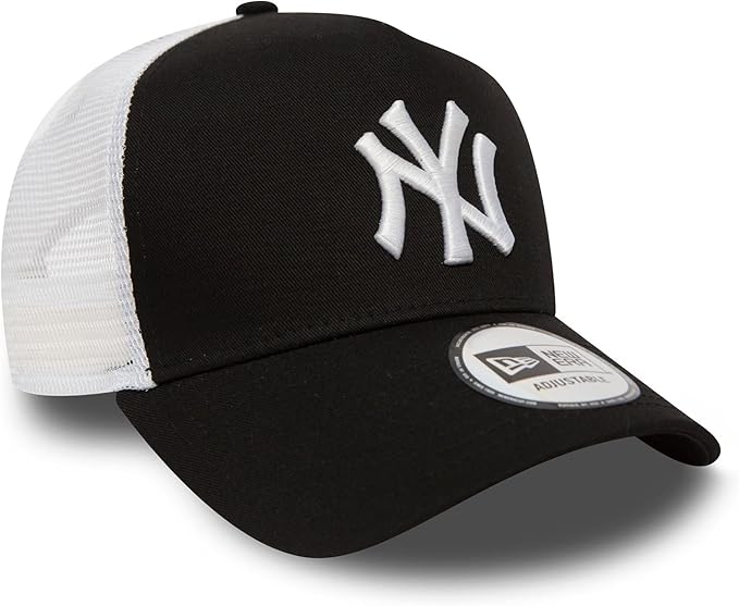 New York Yankees MLB A-Frame Trucker New Era White/Black Official Team Hat Sports Fan Cap Official NFL Team Hat Football Fan Cap