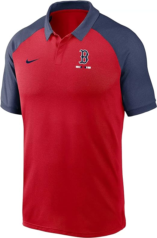 Nike Men's Boston Red Sox Red Dri-FIT Legacy Raglan Polo Official Sports Fan Gear Official NFL Fan Gear