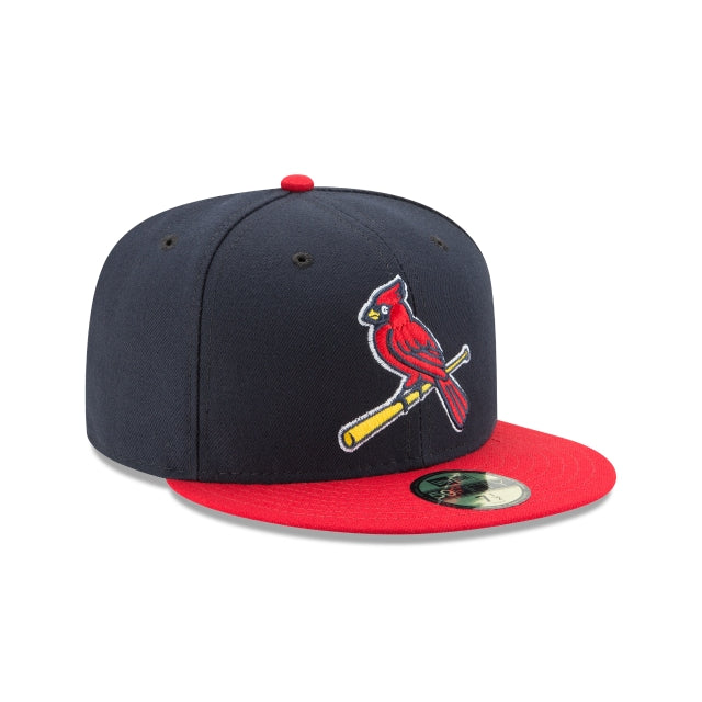 Men's St. Louis Cardinals New Era Navy/Red Game Authentic Collection Alternate 2 On-Field 59FIFTY Fitted Hat Official Team Hat Sports Fan Cap Official NFL Team Hat Football Fan Cap