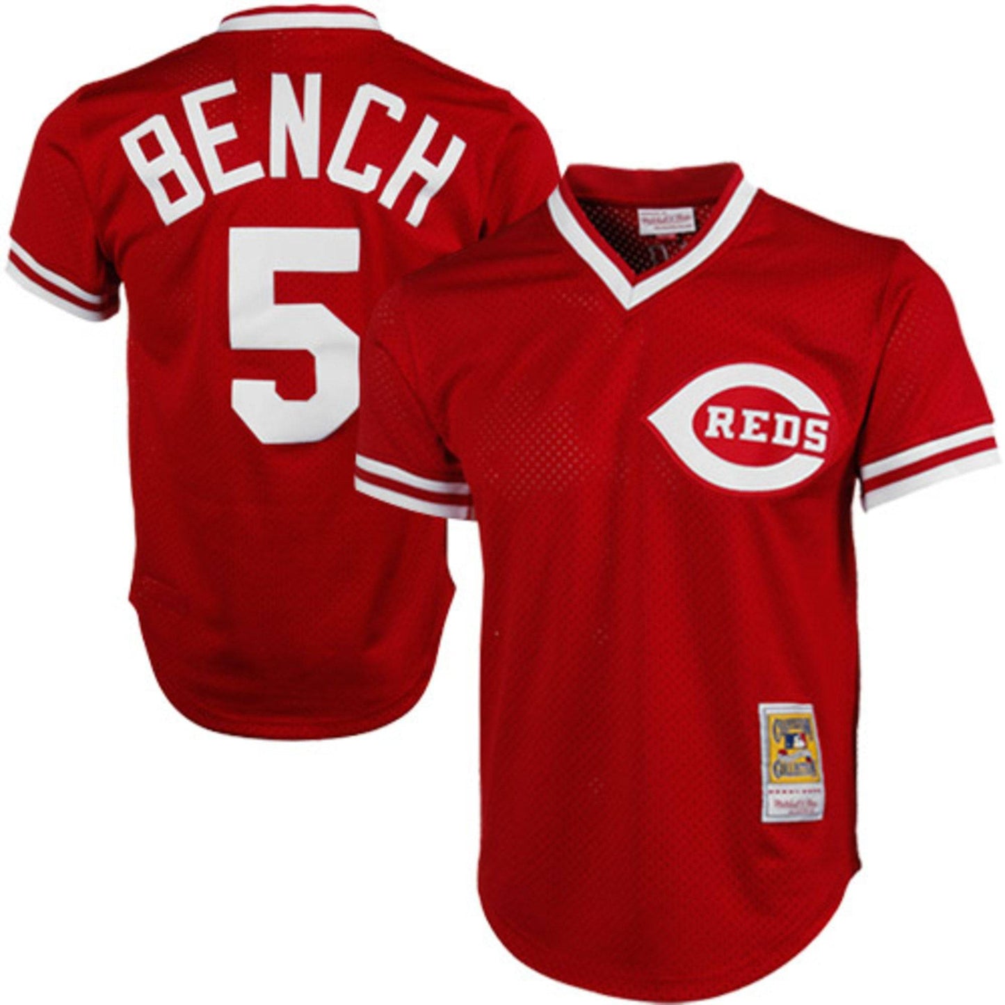 Men's Cincinnati Reds Johnny Bench Mitchell & Ness Red 1983 Authentic Cooperstown Collection Mesh Batting Practice Jersey Official Team Jersey Sports Fan Apparel Official NFL Team Jersey Football Fan Apparel