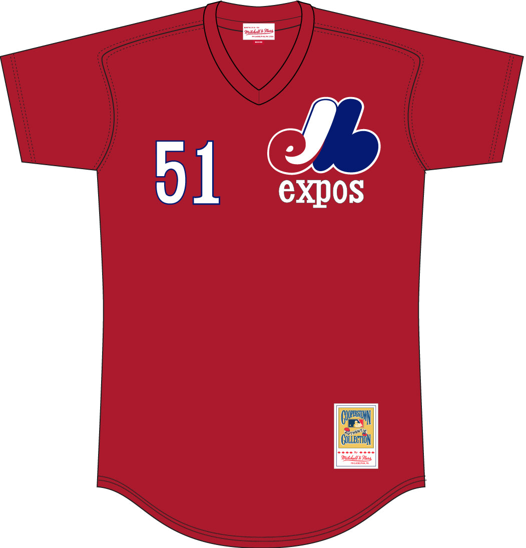 Men's Randy Johnson Montreal Expos Mitchell & Ness Batting Practice Jersey - Red Official Team Jersey Sports Fan Apparel Official NFL Team Jersey Football Fan Apparel