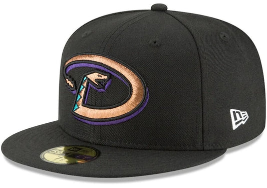 Men's Arizona Diamondbacks New Era Black Wool 1999 59FIFTY Fitted Hat Official Team Hat Sports Fan Cap Official NFL Team Hat Football Fan Cap