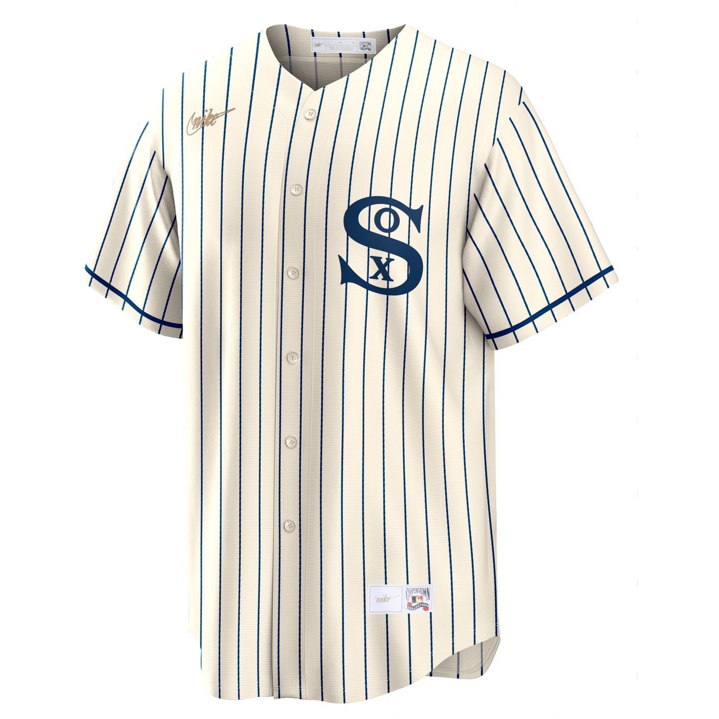 NIKE Men's Chicago White Sox Field of Dreams Cream Cooperstown Collection Blank Replica Jersey Official Team Jersey Sports Fan Apparel Official NFL Team Jersey Football Fan Apparel