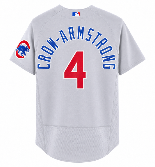 Men's Chicago Cubs Pete Crow-Armstrong Nike Road Gray Authentic Player Jersey Official Team Jersey Sports Fan Apparel Official NFL Team Jersey Football Fan Apparel