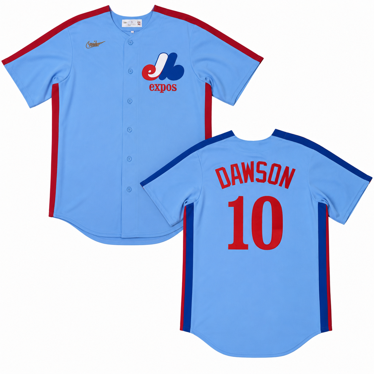 Men's Montreal Expos Andre Dawson Nike Light Blue Road Cooperstown Collection Premium Team Jersey Official Team Jersey Sports Fan Apparel Official NFL Team Jersey Football Fan Apparel