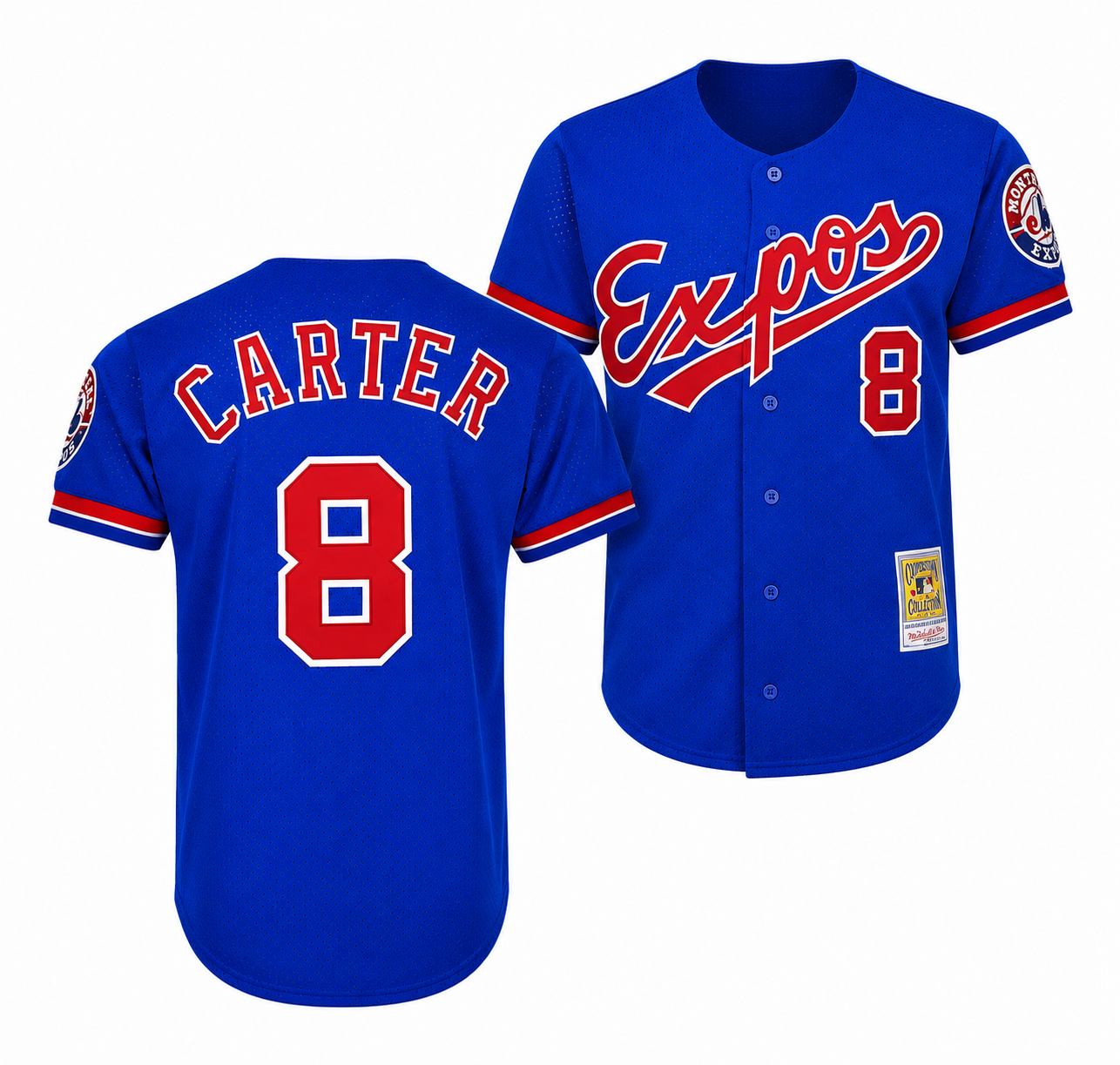 Men's Montreal Expos Gary Carter Mitchell & Ness Royal 1992 Authentic Cooperstown Collection Mesh Batting Practice Jersey Official Team Jersey Sports Fan Apparel Official NFL Team Jersey Football Fan Apparel
