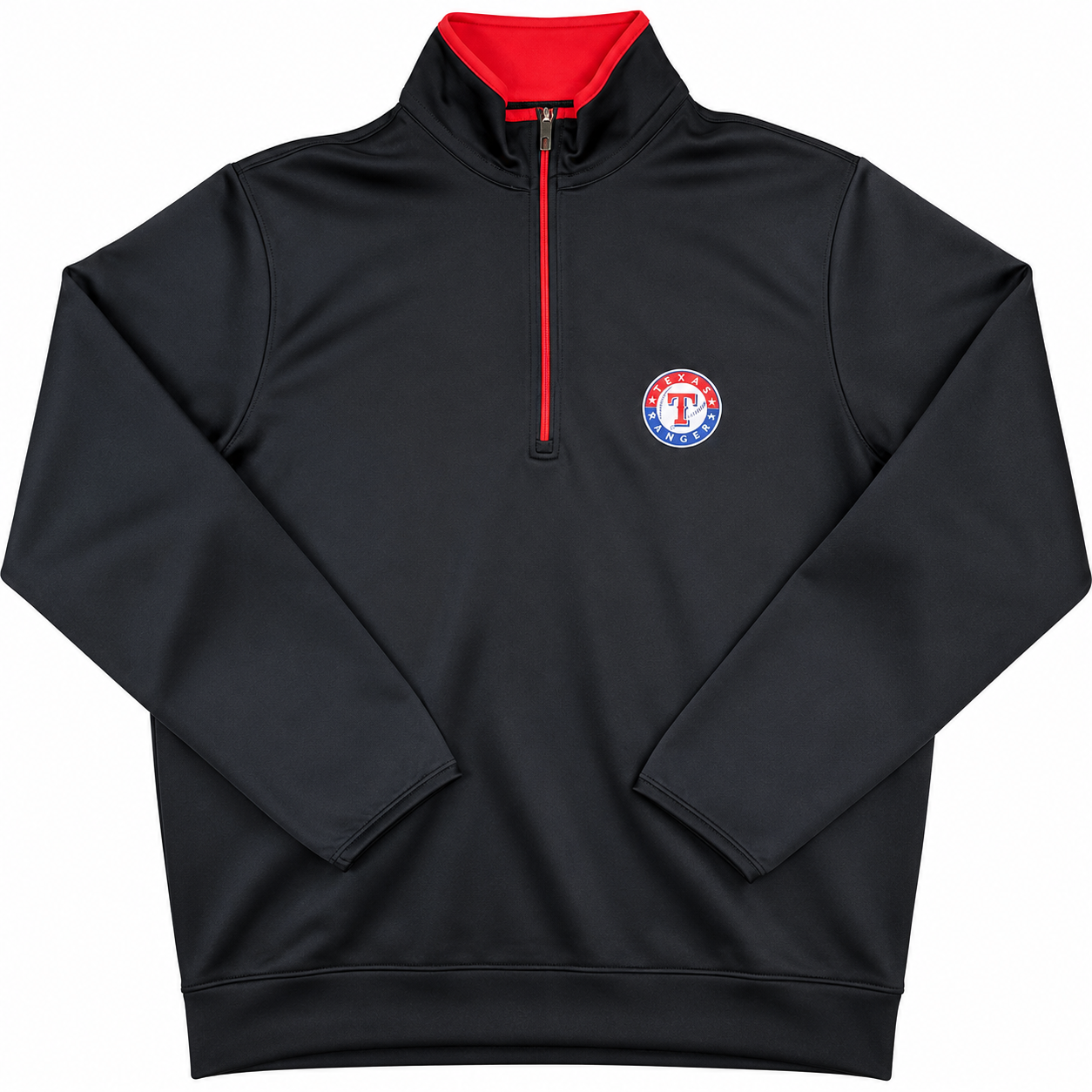 Men's Texas Rangers Antigua Navy Leader Quarter-Zip Pullover Jacket Official Sports Fan Gear Official NFL Fan Gear