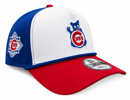Chicago Cubs New Era Blue A-Frame 150th Anniversary Rope Waving Bear 9FIFTY Snapback Hat Official Team Hat Sports Fan Cap Official NFL Team Hat Football Fan Cap