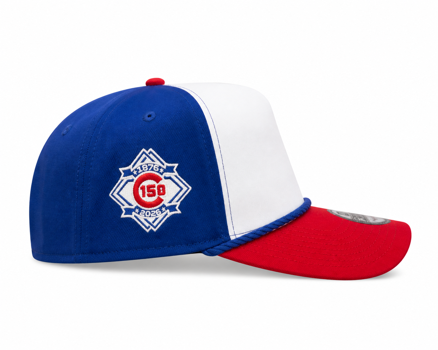 Chicago Cubs New Era Blue A-Frame 150th Anniversary Rope Waving Bear 9FIFTY Snapback Hat Official Team Hat Sports Fan Cap Official NFL Team Hat Football Fan Cap